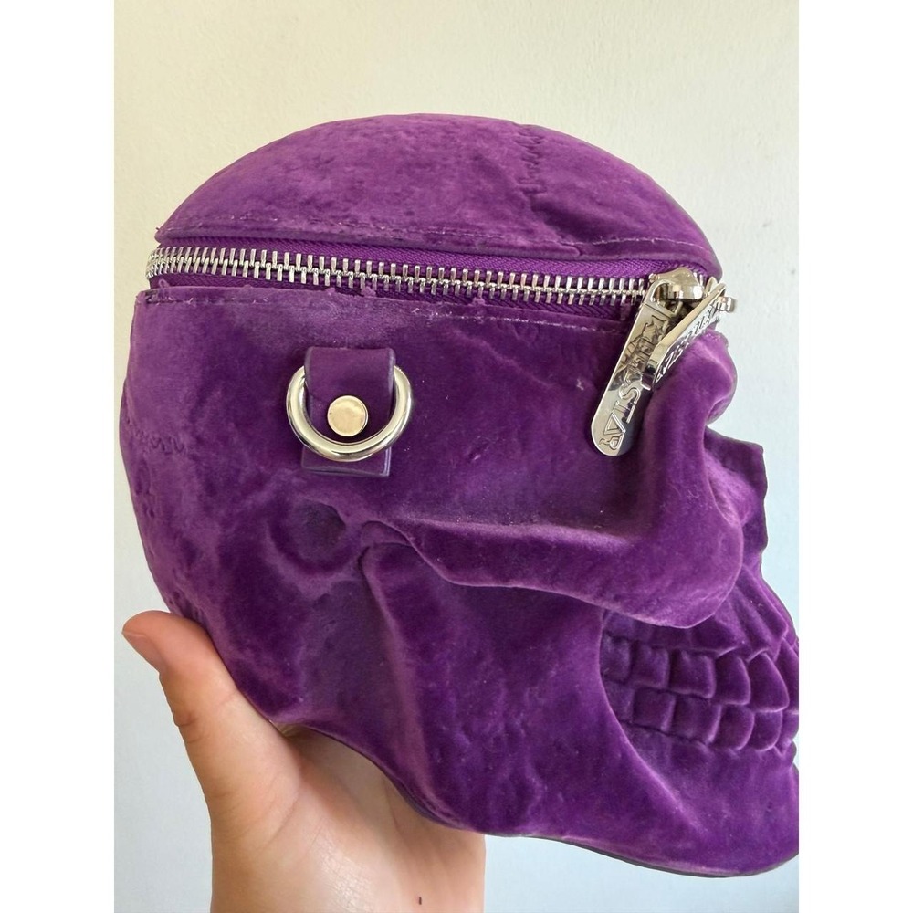 Killstar grave digger skull backpack purple velvet - Picture 8 of 8